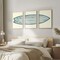 Surfboard Wall Decor 3 Pieces Surfboard Canvas Painting Prints Art Poster, Sea and Surf Pictures for Beach House, Living Room, Bedroom Decor with Wooden Inner Frame (25x40cmx3=10x16inchx3)